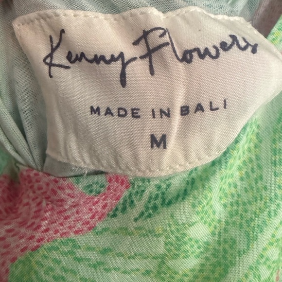 Kenny Flowers Sunshine State Green and Pink Flamingo Maxi Beach dress - Picture 3 of 5